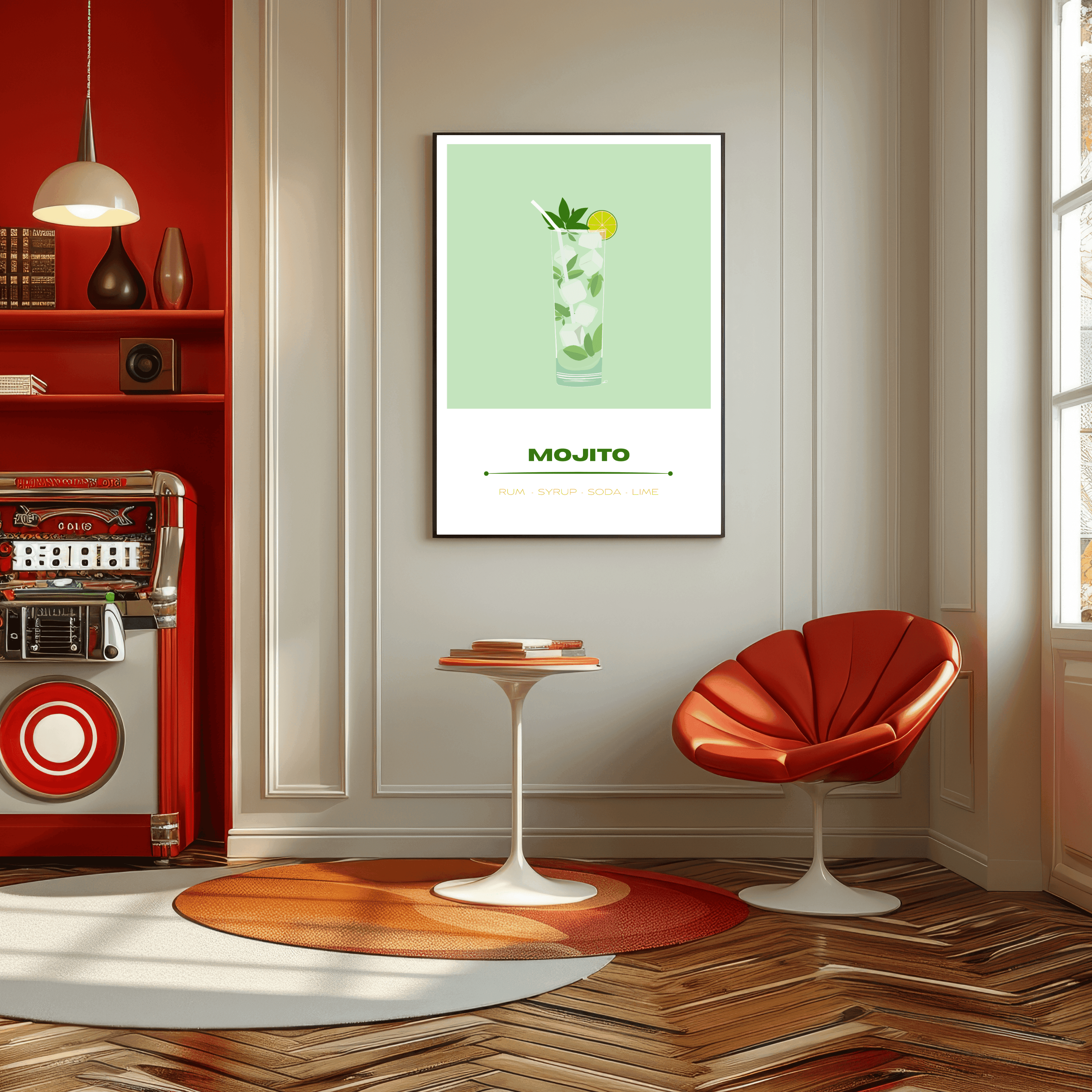 Cocktail Hour Art Print | MOJITO | A3 Giclée Illustration - Image 4