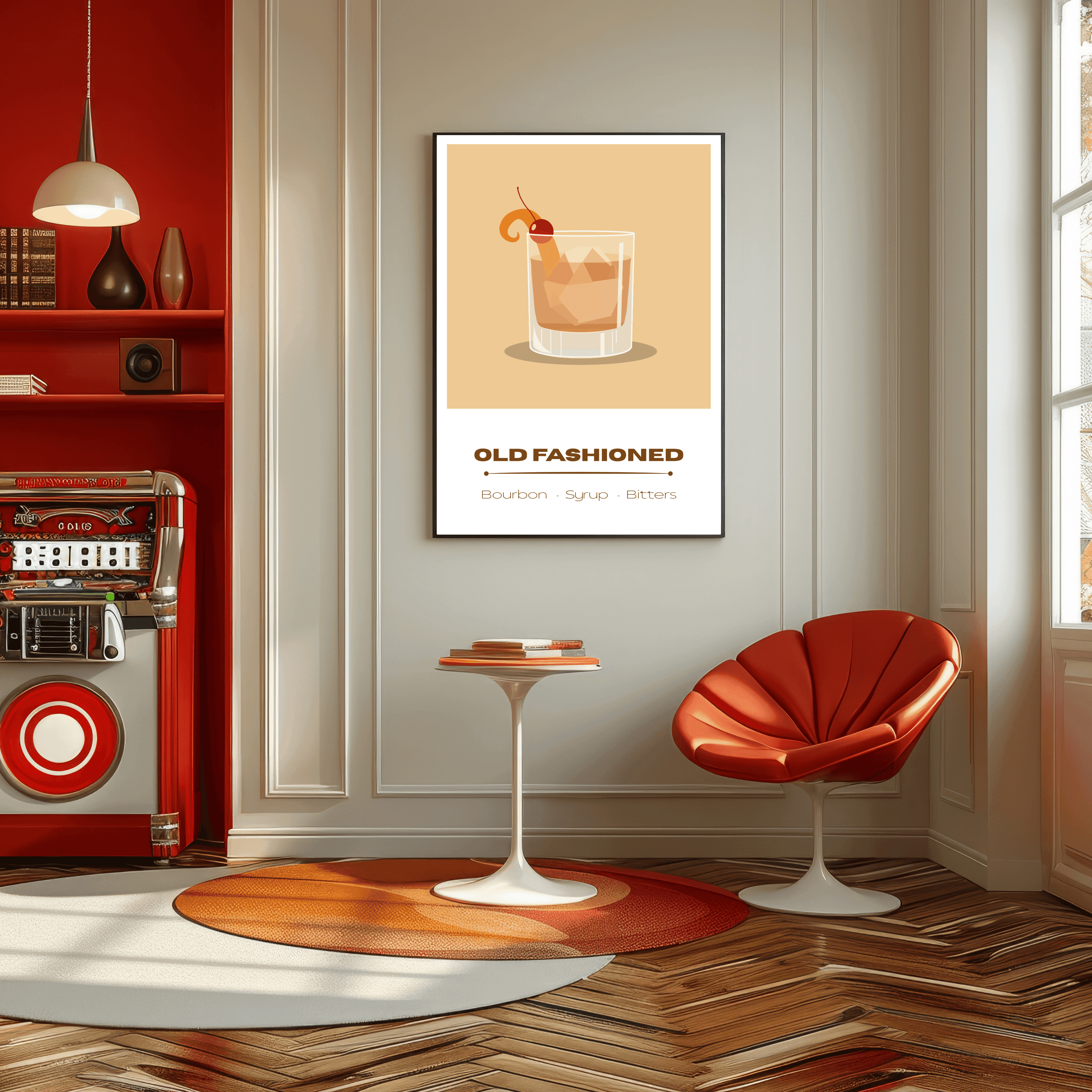 Cocktail Hour Art Print | OLD-FASHIONED | A3 Giclée Illustration - Image 4