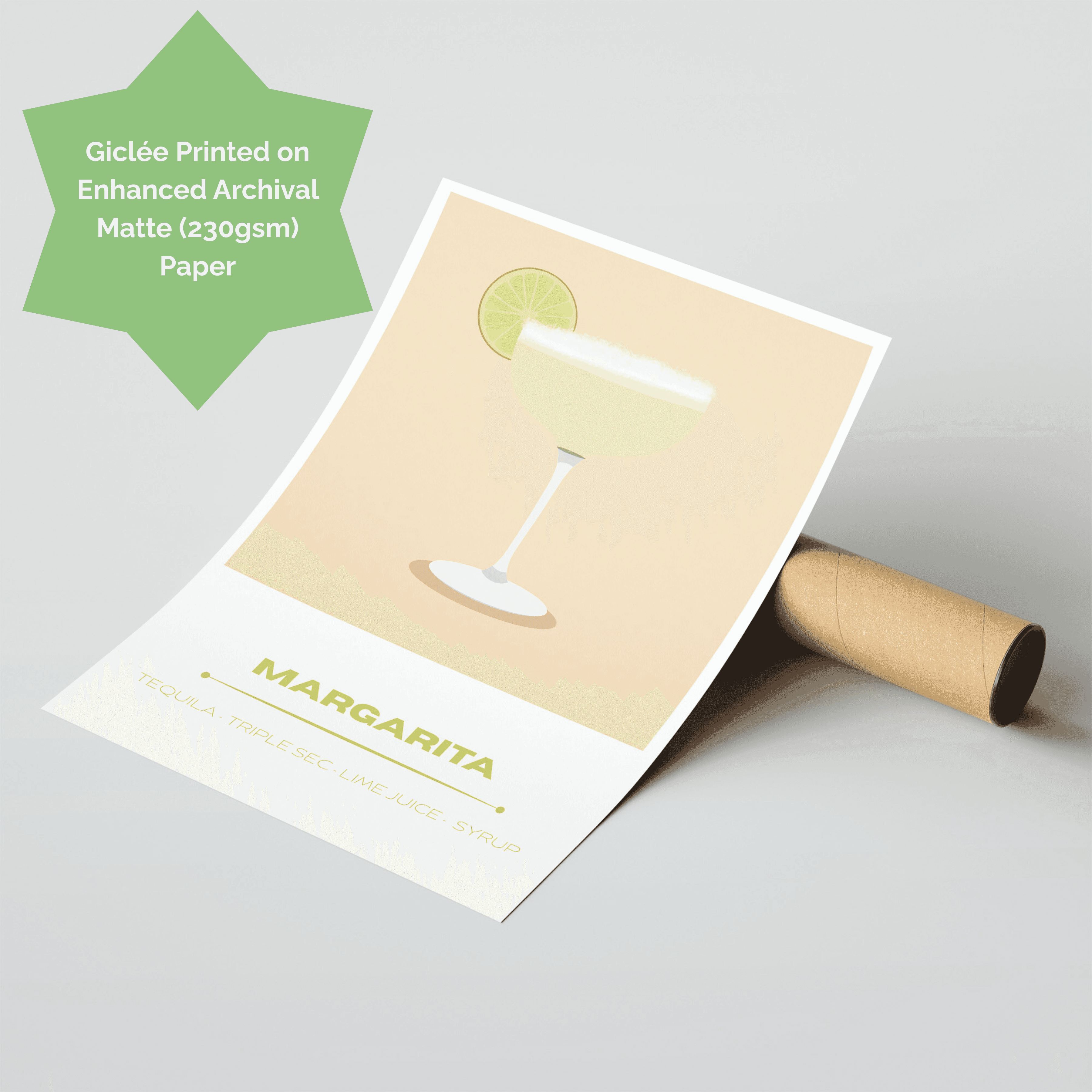 Cocktail Hour Art Print | MARGARITA | A3 Giclée Illustration - Image 3