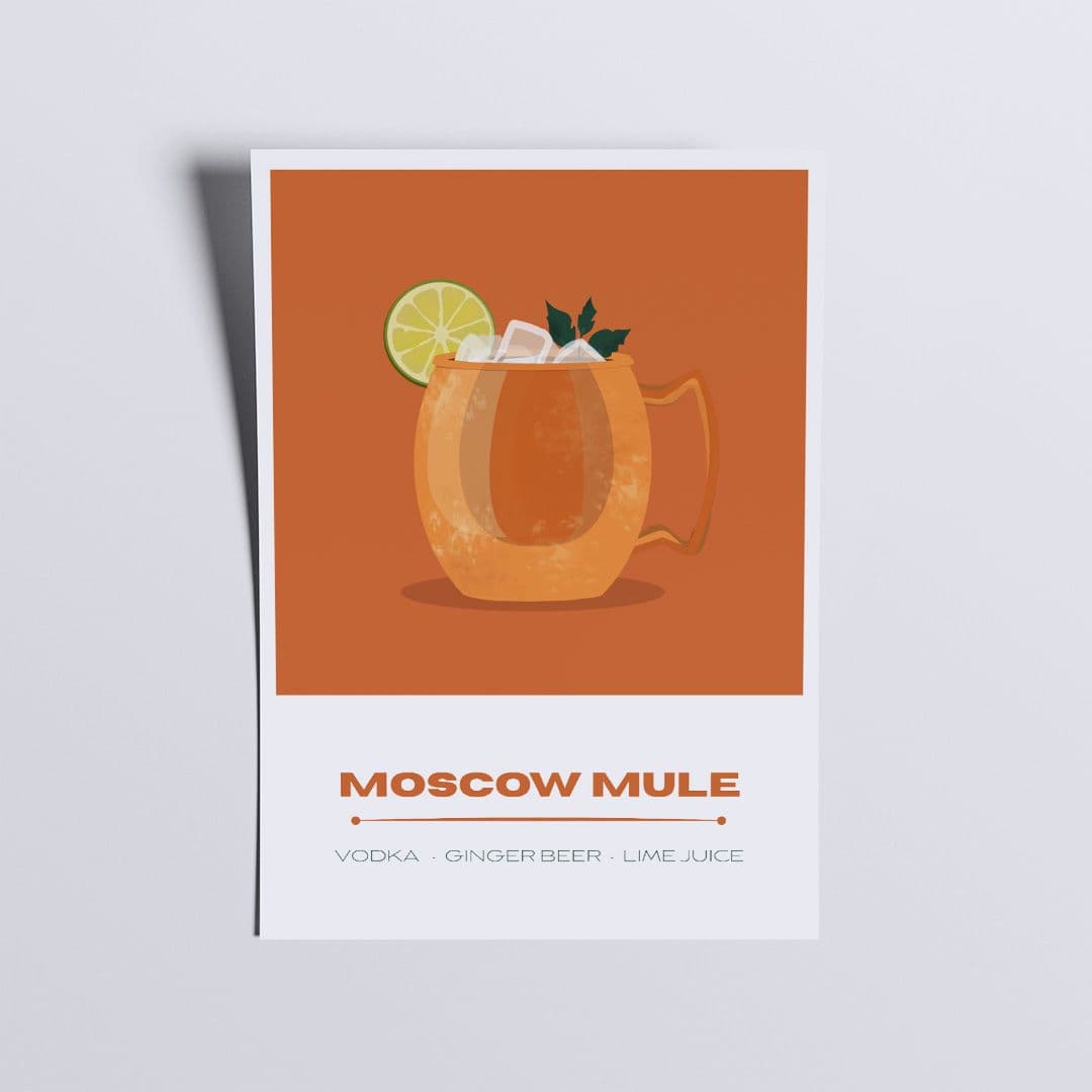 Cocktail Hour Art Print | MOSCOW-MULE | A3 Giclée Illustration - Image 3