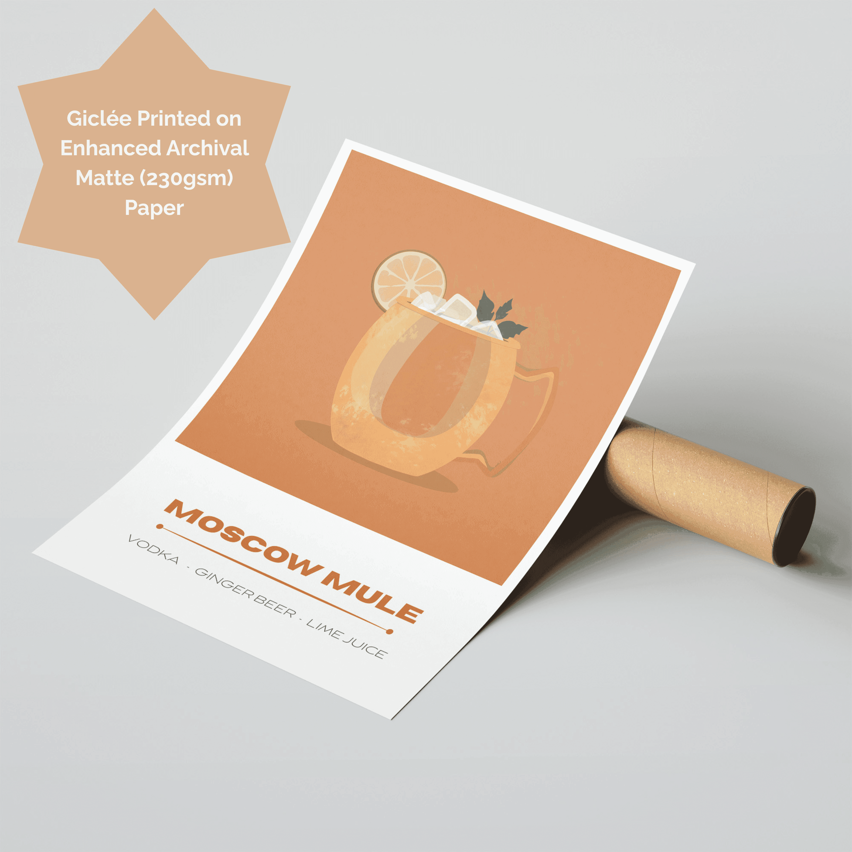 Cocktail Hour Art Print | MOSCOW-MULE | A3 Giclée Illustration - Image 2