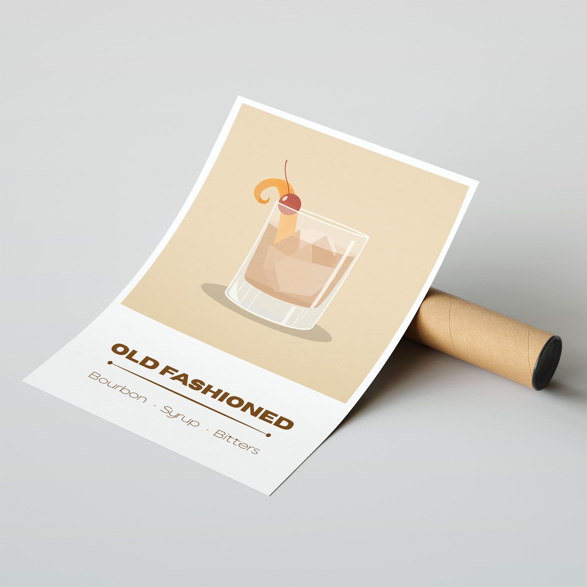 Cocktail Hour Art Print | OLD-FASHIONED | A3 Giclée Illustration - Image 2