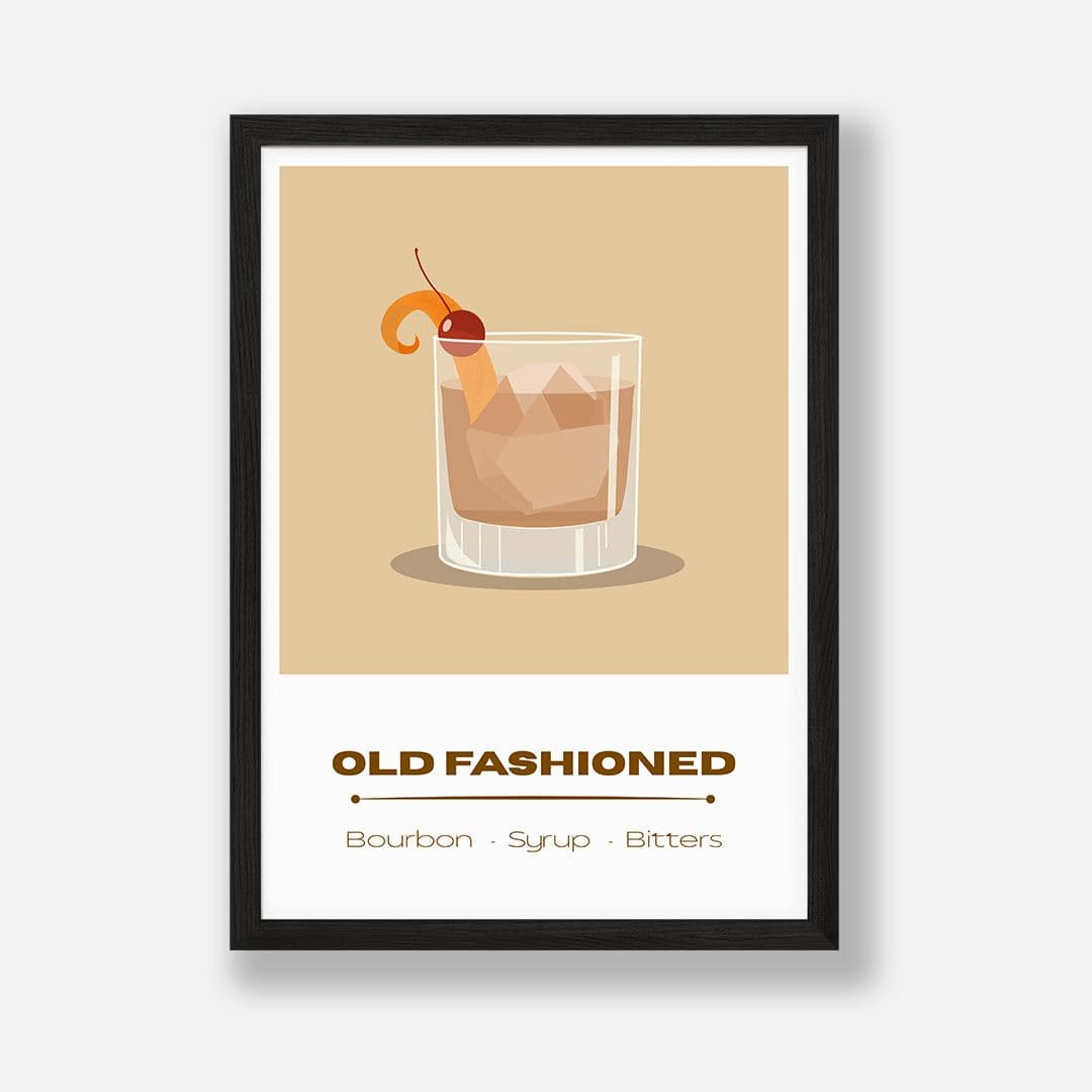 Cocktail Hour Art Print | OLD-FASHIONED | A3 Giclée Illustration - Image 1