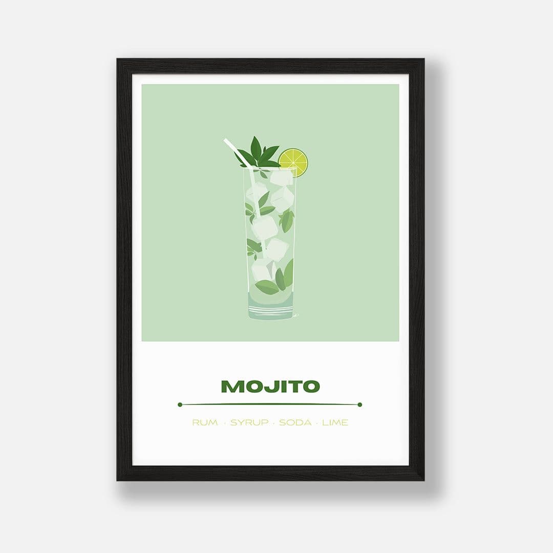 Cocktail Hour Art Print | MOJITO | A3 Giclée Illustration - Image 1
